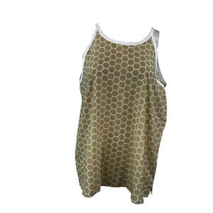 MAKE THE CUT - WOMEN'S MEDIUM - BROWN SLEEVELESS ROUND NECK TIES IN BACK TOP